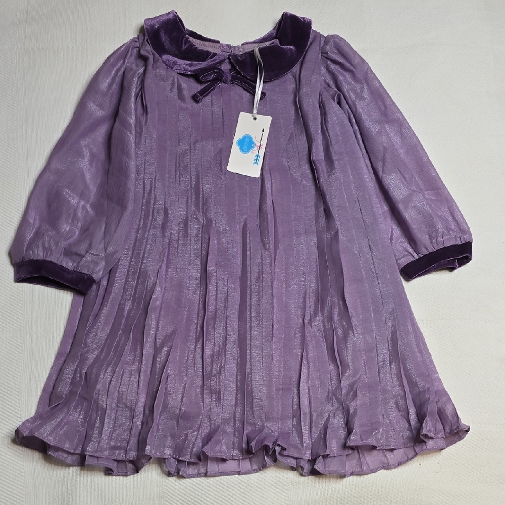 Purple Long Sleeve Dress
